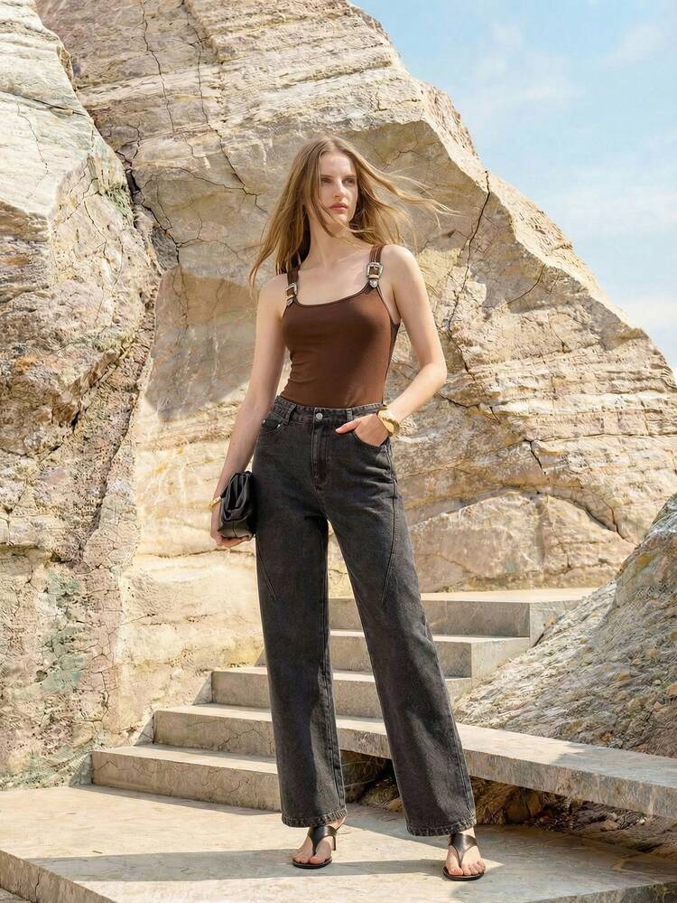 WOMEN'S MINIMALIST STRAIGHT-LEG JEANS, AUTUMN/WINTER