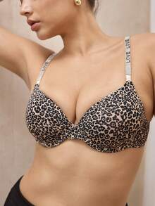 Bralution 2 件女士时尚豹纹印花文胸、猎豹印花上衣 - 彩色 - 查看 3