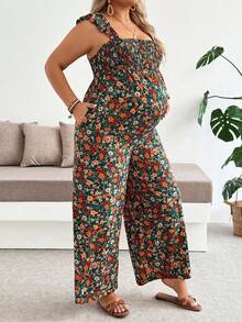 Plussiva 大码孕妇休闲印花连体裤 - 彩色 - 查看 5