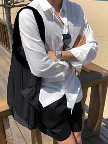 DAZY Men Patched Pocket Linen Shirt,Fall Clothes Long Sleeve Men Shirt - White - View 6