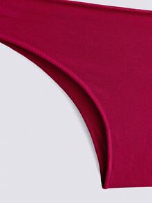 Loungeista 4pcs Women's Solid Color Casual Seamless Low-Rise Briefs - Multicolor - View 8