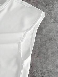 AXEPEAK 男士复古美式字母印花背心 - 白色 - 查看 4