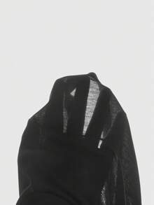 ROMWE Grunge Punk Millennium Abby 火辣朋克风深V领无袖上衣，加大码女式纯色吊带背心 - 黑色 - 查看 6