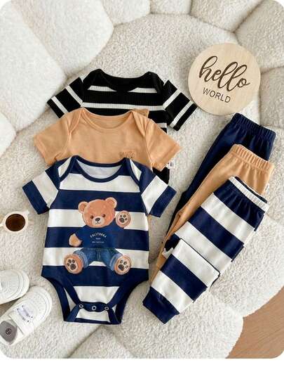 Buy 2 Get 1 Free 3 PiecesEwborn Baby Girl Summer Cute Knitted Cartoon Pattern Jumpsuit, Perfect For Spring And Summer Indoors, Outdoors, Everyday Wear, Sports, Play, Parties, Photoshoots, Vacations, Holidays, Weddings, Full Moon Celebrations, Baptisms, And Baby Showers.