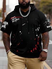 Manfinity Homme Men's Loose Casual Street Graffiti Black T-Shirt - Black - View 3