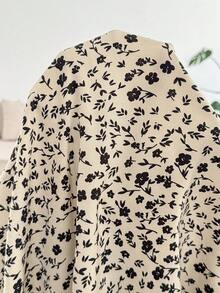 Plussiva Plus Size Maternity Ditsy Floral Casual Sleeveless Dress Photoshoot Formal Black Summer - Khaki - View 5