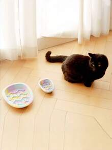 PETSIN 1个宠物硅胶通用猫狗益智蛋碗，防滑慢食碗，防止噎食和翻倒， - 多色 - 查看 10