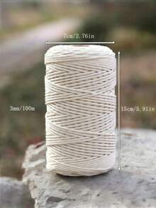 SHEIN Corda di macramè naturale bianca, con range di dimensioni da 1 mm a 5 mm, per borse fatte a mano, confezioni regalo, etichette, legature, decorazioni per la casa, forniture per feste, progetti di artigianato. Corda decorativa forte e versatile per celebrazioni festive e progetti di artigianato. - Beige - Visualizzare 18