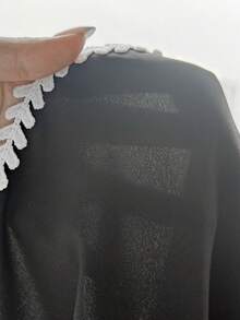 SHEIN Bộ áo thun và quần dài màu đen phối tương phản dành cho nữ tuổi teen, kiểu dáng thường ngày. - màu đen - Xem 8