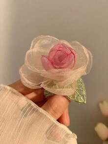 Joivida 1个高级法式侧戴发圈 - 甜美优雅薄纱玫瑰发饰，女士新款高弹力发圈 - 彩色 - 查看 9