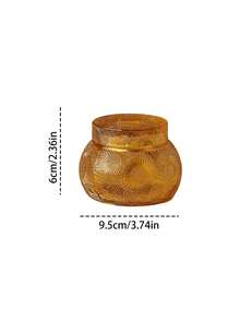 Cirelle 1Pc/2Pcs Transparent/Yellow Glass Decorative Bottle Empty Cup Candle Holder Fragrance Glass Bottle Aromatherapy Candle Container Glass Belly Cup - multicolor - View 7