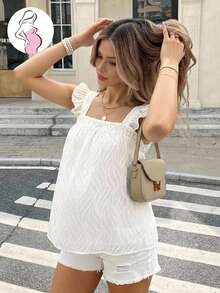 SHEIN Maternity Solid Color Casual Versatile Daily Wear Shirt - Apricot - View 11