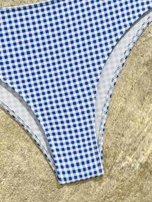 Bộ bikini hai mảnh họa tiết hoa mùa hè mới của Swim Vcay, quần bikini kẻ caro màu anh đào ngọt ngào, đồ bơi thoải mái cho kỳ nghỉ, đám cưới và sự kiện, đồ bơi hoa, đồ bơi hoa dâm bụt, ngày Valentine. - Vàng nhạt - Xem 5