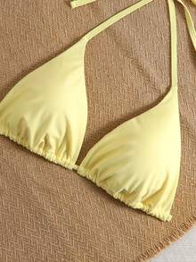 Swim Mod 2026 New Arrival Spring/Summer Plus Size Women Cute Macaron Color Bikini Top, Suitable For Beach, Resort, Pool Party - Multicolor - View 5
