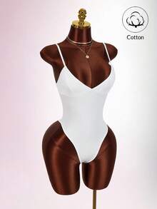 Amplova 蛇皮纹理亮面涂层紧身胸衣连体衣，性感前卫 - 白色 - 查看 5