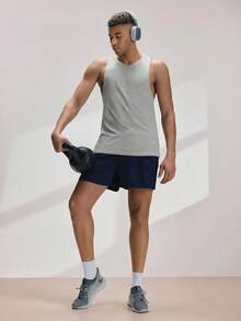 Driftmere Men's Solid Color Simple Casual T-Shirt, Summer - Grey - View 3