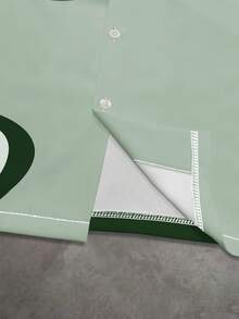 Manfinity EMRG Áo sơ mi ngắn tay in họa tiết, phối màu tương phản, cài cúc phía trước, kiểu dáng thường ngày, thích hợp cho mùa hè. - Nhiều màu - Xem 4