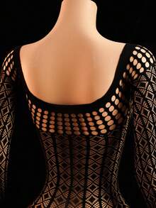 ChaseTheNight Women's Sexy Long Sleeve Mesh Dress,Sexy Lingerie For Women,Adult ,Honeymoon,Hot,Date Night,Lingerie,Fishnet Sexy Lingerie,Lingerie Set,Sexy Outfit - Black - View 5