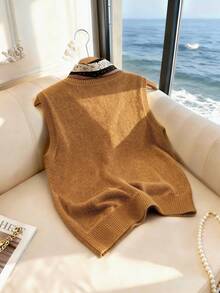 GlowEve Khăn quàng cổ/cà vạt dệt kim dáng rộng thiết kế thanh lịch dành cho nữ. - Màu vàng - Xem 2