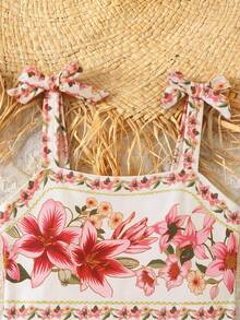 Travachic KIDS Baju Renang Bayi Perempuan Kasual Nyaman dengan Motif Bunga dan Tali Bahu Warna Kontras - MultiWarna - View 3