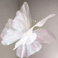 Large Artificial Butterfly Decor, Inch 3D Giant Butterfly Party Decorations White Butterflies Wall Decoration For Wedding Baby Shower Birthday Garden - Multicolor - View 13
