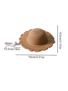 PETSIN Mũ cho thú cưng kiểu dáng 1, Mũ rơm cho thú cưng, Mũ chống nắng cho thú cưng, Mũ bảo vệ da khỏi ánh nắng mặt trời, Phụ kiện chụp ảnh cho thú cưng, Quà tặng ngày lễ cho thú cưng, Phụ kiện cho thú cưng. - Nhiều màu - Xem 2