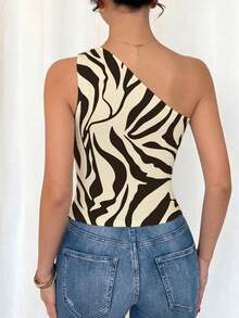SHEIN Raffinéa Women's Black Sexy Metal Pleated Sleeveless Top - Multicolor - View 2
