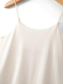 GlowEve Camiseta de tirantes acanalada de perlas blancas con estilo francés, elegante y sofisticada para primavera/verano - Amarillo claro - Ver 4