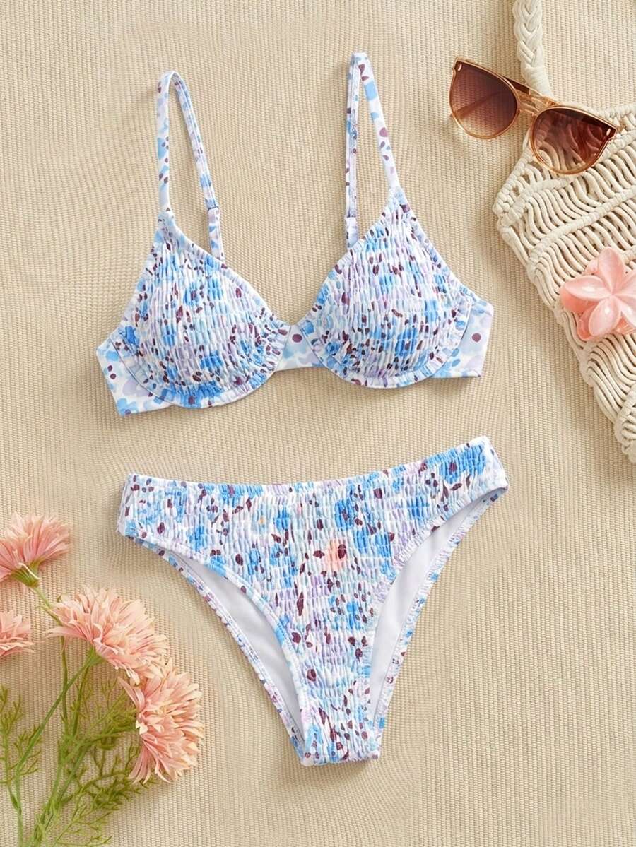 Swim Mod 女士彩色印花休闲泳装套装 - 彩色 - 查看 1