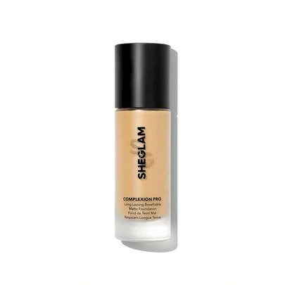 SHEGLAM Complexion Pro 持久透氣霧麵粉底液-竹霧面持久全遮瑕防汗粉底液控油全遮瑕無孔遮瑕膏防水持久全遮瑕無孔無瑕控油不褪色粉底液輕盈柔軟粉底液 品牌 美容 化妝 化妝品 適合女性與女孩 完美搭配夏季春季 Y2K 時尚 流行 生日 母親節禮物 假期 派對準備就緒 最佳顏色