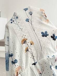 Plussiva Atasan Babydoll Hamil Ukuran Besar untuk Liburan Pantai Musim Panas Motif Bunga Leher V Dalam dengan Renda Kontras - MultiWarna - View 7