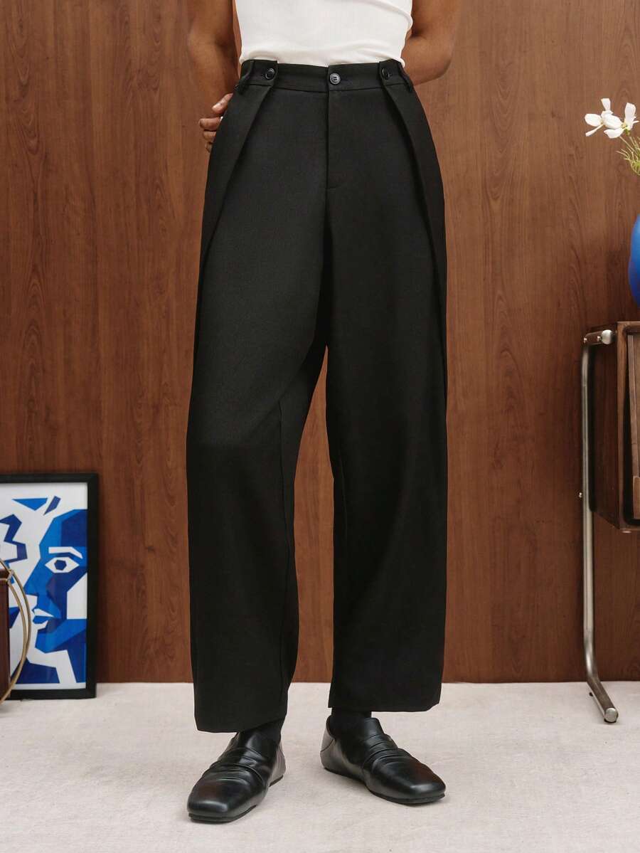 TOKVUE Quần tây nam màu đen dáng ôm thời trang - màu đen - Xem 1