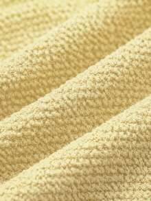 少女度假露背V领金属海星贝壳流苏系带针织连体泳衣 - 黃色 - 查看 5