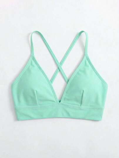 Swim Basics Top de traje de baño de unicolor para vacaciones y playa