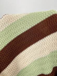 Aloruh Sleeveless Minimalist Tropical Green Striped Knit Top, Collegiate Style Vacation Summer - Multicolor - View 6