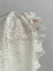 Elamini 女士蕾丝拼接系带Y2K连衣裙 - 杏色 - 查看 7