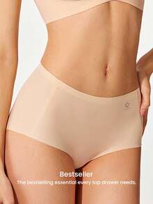 LUVLETTE Áo lót Dream Curve Air Wireless không đường may, thoáng khí, dáng chữ V, khoét sâu, không lộ viền, màu nude, thoáng khí, ôm sát, size cơ bản, phù hợp cho cả thiếu nữ, trẻ em và bé gái. Bộ áo ngực và quần lót đồng bộ. - Màu be - Xem 9