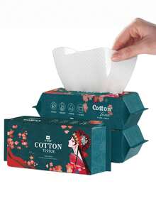一包包含 40 条一次性面巾，加厚纯棉材质，适合家庭使用，可抽取式面巾，柔软棉质，干湿两用。 - 白色 - 查看 3