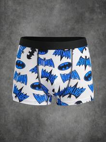 BATMAN X SHEIN 3条装男童简约印花平角内裤 - 藍色 - 查看 9