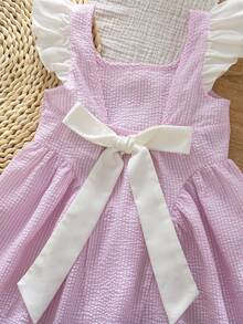 Emery Rose Kids Emery Rose Kids Vestido de punto con cuello cuadrado, volantes en el bajo y bloques de color tejidos para niña - Multicolor - Ver 11