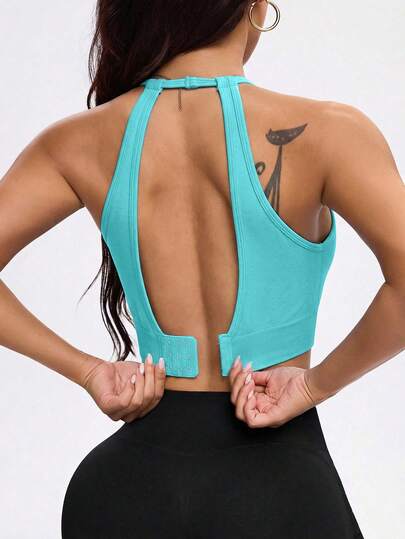 Dewbera Áo ngực thể thao/tập luyện hàng ngày màu trơn dành cho nữ.