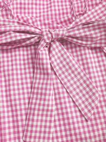 Sweetra 春夏女士碎花格纹吊带背心和荷叶边迷你裙两件套，休闲浪漫度假装 - 粉色 - 查看 6