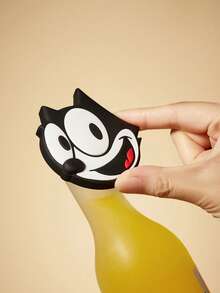 SHEIN Felix The Cat 1 قطعة مغناطيس ثلاجة بشكل مثير للاهتمام، ديكور جيد للثلاجة، مناسب لديكور المطبخ، فتاحة زجاجات، هدية - الأسود - مشاهدة 2
