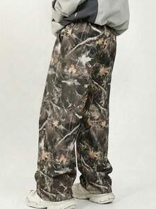 青少年男童度假学院风侧袋3D贴袋直筒宽松纯色梭织裤 - 彩色 - 查看 4