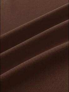 少女休闲度假黑色连体泳衣，可拆卸肩带，镂空海星装饰，褶皱设计，夏季沙滩 - 棕色 - 查看 7