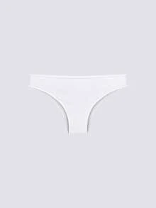 Loungeista 4pcs Women's Solid Color Casual Seamless Low-Rise Briefs - Multicolor - View 3