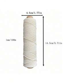 SHEIN Corda di macramè naturale bianca, con range di dimensioni da 1 mm a 5 mm, per borse fatte a mano, confezioni regalo, etichette, legature, decorazioni per la casa, forniture per feste, progetti di artigianato. Corda decorativa forte e versatile per celebrazioni festive e progetti di artigianato. - Beige - Visualizzare 15