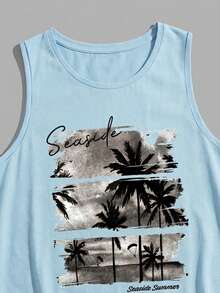 Manfinity RSRT Standard Size Men's Light Blue Tank Top - Baby Blue - View 3