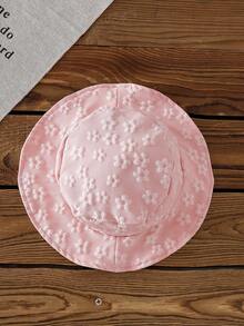 SHEIN 女婴优雅千鸟格纹细肩带荷叶边连衣裙，配帽子，春夏可爱装扮 - 粉色 - 查看 5