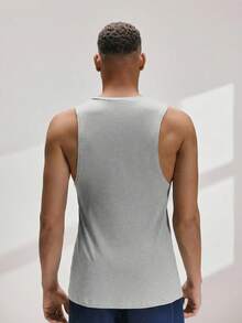 Driftmere Men's Solid Color Simple Casual T-Shirt, Summer - Grey - View 2